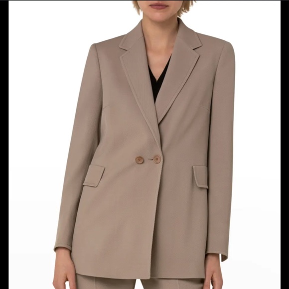 NWOT AKRIS PUNTO Boyfriend Cord Jacket in 100% Virgin Wool Tricotine - Sz US 10